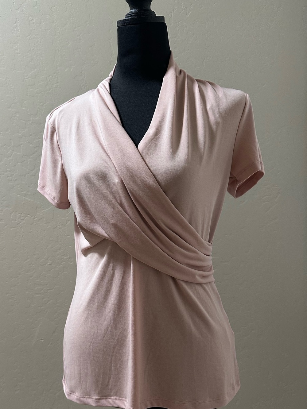Philosophy Light Pink Draped Surplice Top